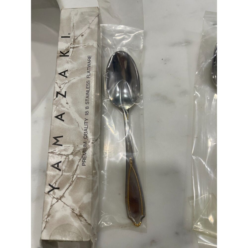 Yamazaki Victoria Stainless Gold Accent Soup Spoon